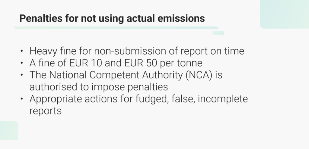 Penalties for not using actual emissions for reporting