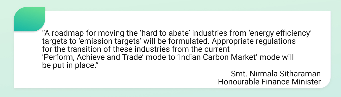 The Indian government's visions of establishing an Indian carbon market